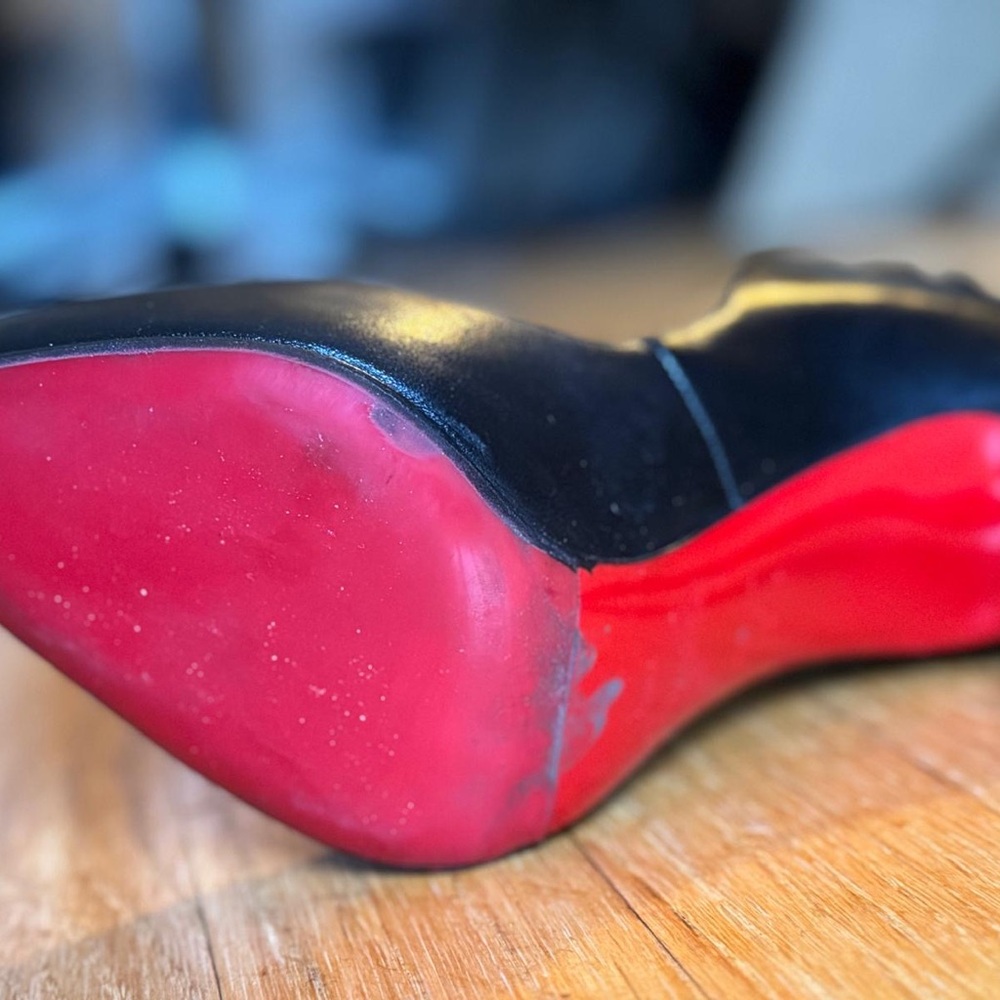 Christian Louboutin Black Heels with Dramatic Design - Picture 7 of 9